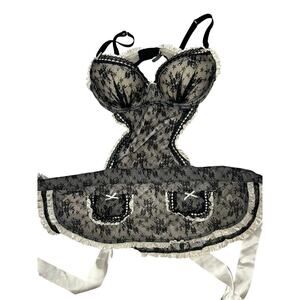 Victoria’s Secret Sexy  French Maid Lingerie 36C Babydoll Apron